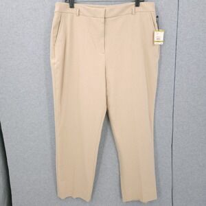 Anne Klein Pull On Straight Leg Lined Safari Trouser Pants Womens Size 14 NWT